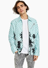 Inc International Concepts Men's Checkerboard Palm-Print Harrington Jacket, Created for Macy's