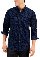 Inc Men's Flocked Floral Shirt, Created for Macy's