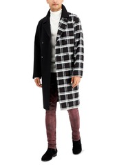 Inc International Concepts Men's Half Plaid Topcoat, Created for Macy's