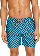 Inc Men's Zane Checkerboard 5" Swim Trunks, Created for Macy's