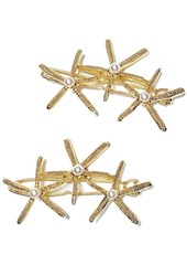 Inc International Concepts 2-Pc. Gold-Tone Imitation Pearl Starfish Hair Barrette Set, Created for Macy's