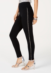 INC International Concepts Inc Beaded-Fringe Ponte-Knit Pants, Created for Macy's
