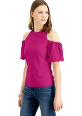 INC International Concepts Inc Cold-Shoulder Balloon-Sleeve Top, Created for Macy's
