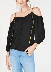 INC International Concepts Inc Cold-Shoulder Chain-Detail Top, Created for Macy's