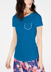 INC International Concepts Inc Plus Size Rhinestone-Pocket T-Shirt, Created for Macy's