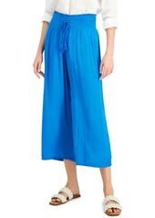 Inc International Concepts Crinkle-Gauze Cropped Wide-Leg Pants, Created for Macy's