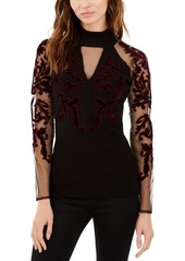 INC International Concepts Inc Flocked-Velvet Illusion Sweater, Created for Macy's