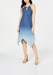 INC International Concepts Inc Handkerchief-Hem Ombre Denim Dress, Created for Macy's
