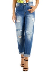 Inc International Concepts Cotton High-Rise Ripped Slouchy Ankle Jeans, Created for Macy's