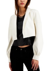 Inc International Concepts Cropped Faux-Leather Blazer, Created for Macy's
