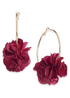Inc International Concepts Fabric Flower Hoop Earrings, Created for Macy's