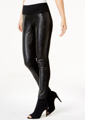 INC International Concepts Inc Petite Curvy Faux-Leather-Front Pants, Created for Macy's