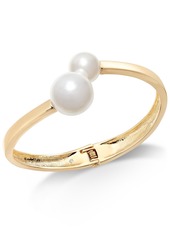 Inc International Concepts Gold-Tone & Imitation Pearl Bangle Bracelet, Created for Macy's