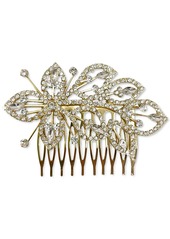 Inc International Concepts Gold-Tone Crystal Leaf Hair Comb, Created for Macy's