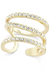 Inc International Concepts Gold-Tone Triple Band Pave Statement Ring, Created for Macy's