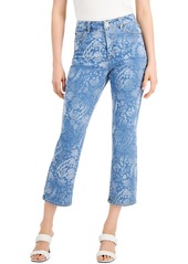 Inc International Concepts High Rise Printed Cropped Straight-Leg Jeans, Created for Macy's