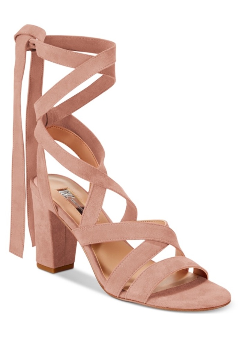 INC International Concepts Inc International Concepts Kailey LaceUp BlockHeel Sandals, Created