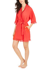 Inc International Concepts Lace Trim Short Robe, Created for Macy's