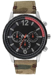 Inc International Concepts Men's Camouflage Canvas Strap Watch 43mm, Created for Macy's