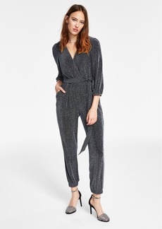 Inc International Concepts Metallic Belted Jumpsuit, Created for Macy's