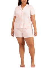 Inc International Concepts Plus Size Printed Knit Pajama Shorts Set, Created for Macy's