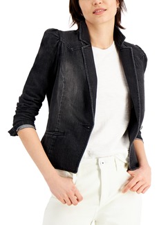 Inc International Concepts Puff-Sleeve Denim Blazer, Created for Macy's