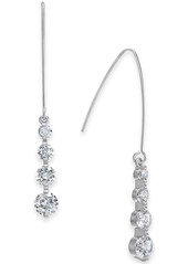 Inc International Concepts Silver-Tone Cubic Zirconia Crystal Drop Threader Earrings, Created for Macy's