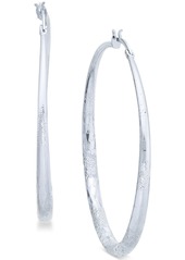 Inc International Concepts Silver-Tone Large Diamond-Cut Hoop Earrings, 2.3", Created for Macy's
