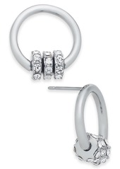 Inc International Concepts Silver-Tone Pave Rondelle Bead & Circle Stud Earrings, Created for Macy's
