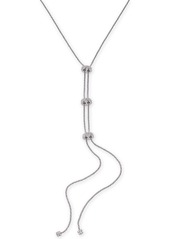 Inc International Concepts Silver-Tone Pave Rondelle Bead Lariat Necklace, 19" + 3" extender, Created for Macy's