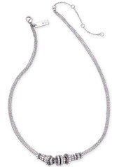 Inc International Concepts Silver-Tone Pave Rondelle Bead Triple-Chain Collar Necklace, 16" + 3" extender, Created for Macy's
