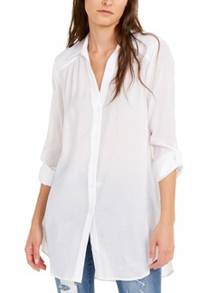 Inc International Concepts Solid Button-Up Tunic, Created for Macy's