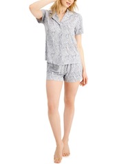 Inc International Concepts Up All Night Heavenly Soft Knit Notch Collar 2pc Pajama Set, Created for Macy's