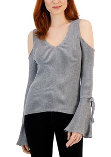 Inc International Concepts Women's Cold-Shoulder V-Neck Sweater, Created for Macy's