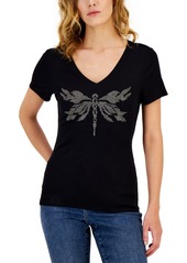 Inc International Concepts Women's Embellished Ribbed Graphic Top, Created for Macy's