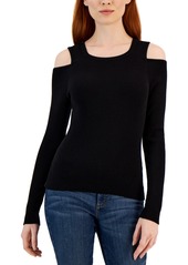 Inc International Concepts Women's Ribbed Cold-Shoulder Sweater, Created for Macy's