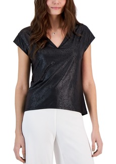 Inc International Concepts Women's Snake-Print V-Neck Top, Created for Macy's