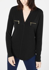 Inc International Concepts Zip-Pocket Blouse, Created for Macy's