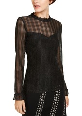 INC International Concepts Inc Mock-Neck Shine Top, Created for Macy's