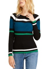 INC International Concepts Inc Striped Zipper Sweater, Created for Macy's