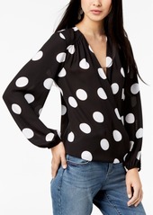 INC International Concepts Inc Printed Surplice Top, Created for Macy's