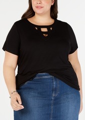 INC International Concepts Inc Plus Size Cutout T-Shirt, Created for Macy's