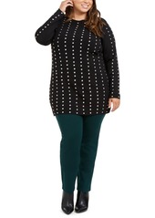 INC International Concepts Inc Plus Size Studded Tunic Sweater, Created for Macy's