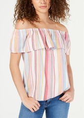 INC International Concepts Inc Ruffled Rainbow Off-The-Shoulder Top, Created for Macy's