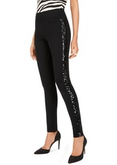 INC International Concepts Inc Sequin-Trim Pull-On Ponte Pants, Created for Macy's