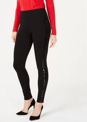 INC International Concepts Inc Curvy-Fit Sequin-Trim Pull-On Ponte Pants, Created for Macy's