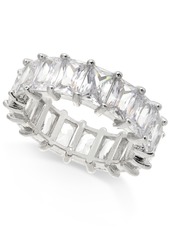 INC International Concepts Inc Silver-Tone Crystal Baguette Statement Ring, Created for Macy's