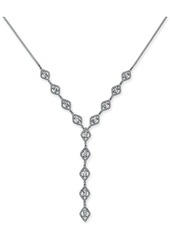 Inc International Concepts Silver-Tone Crystal Lariat Necklace, 18" + 3" extender, Created for Macy's