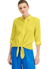 INC International Concepts Inc Tie-Front Button-Up Shirt, Created for Macy's