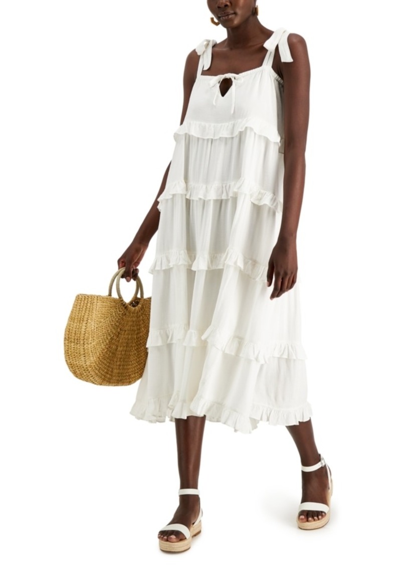 macys white midi dress